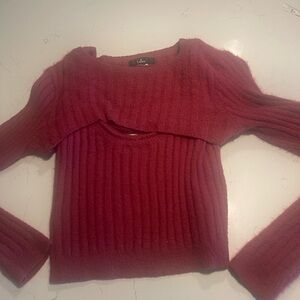 Lulu's Burgundy Two-Piece Sweater